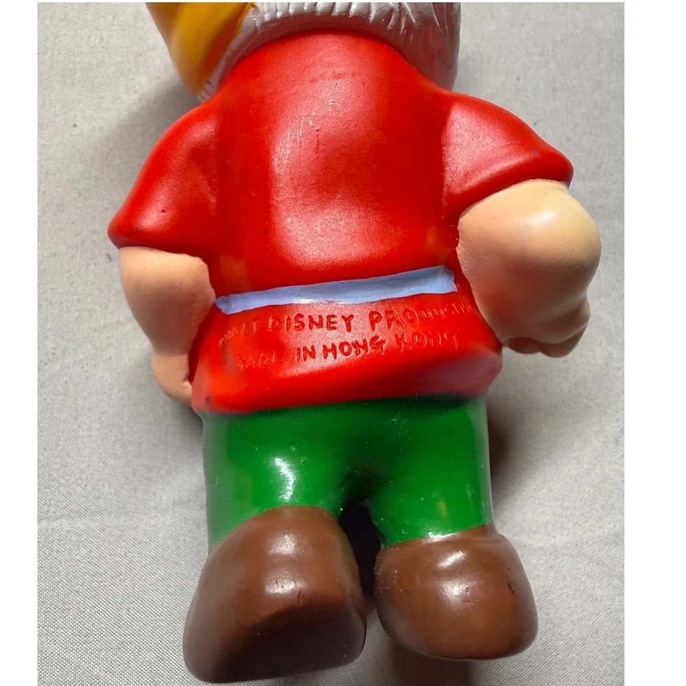 Disney Vintage 7 Dwarfs Rubber Squeak Toys Complete Set Hong Kong Snow White